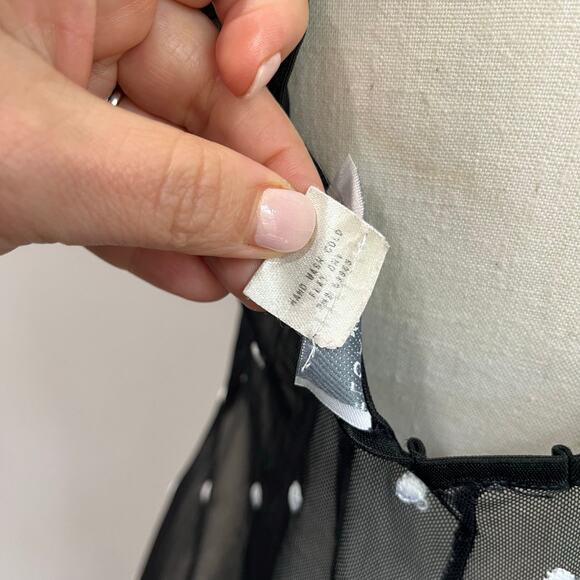 Flora Nikrooz Sheer Vintage Black Slip Dress Y2K Mesh Lip Print Size XS - Picture 5 of 8